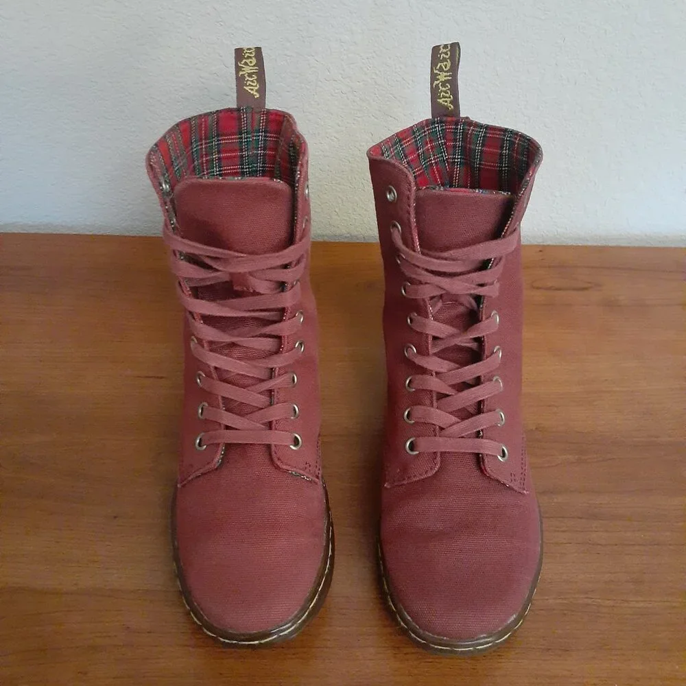 Dr. Martens Stratford Canvas Plaid Lined Boots